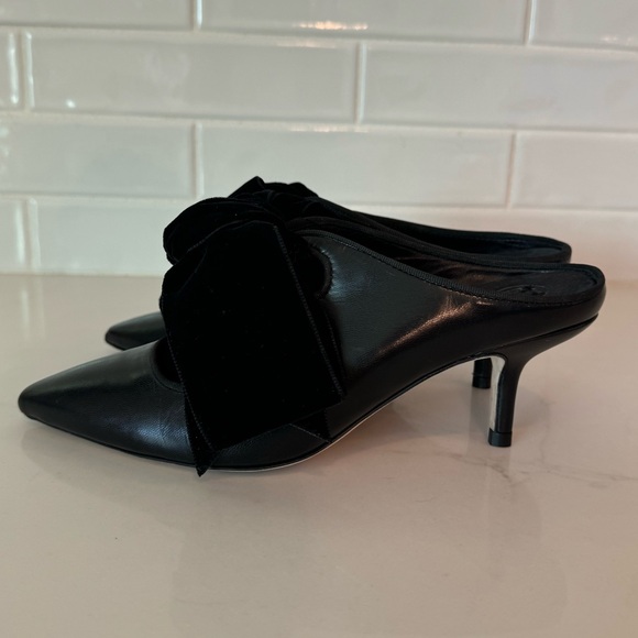 Tory Burch Black Leather Clara Mules Size 6M - Picture 8 of 12